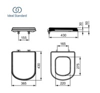 MEDIDAS ASIENTO Y TAPA INODORO CALLA IDEAL STANDARD